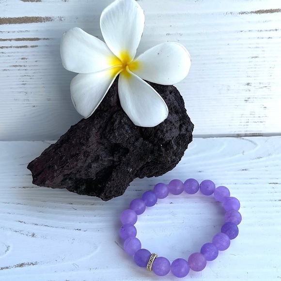 Crystal Chalcedony Beaded Bracelet - Purple - Picture 2 of 4